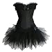 V A869 schwarz: exclusive Corsage mit String und Tutu-Rock aus T�ll,Gr�sse 4XL