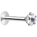 16 Gauge Clear 3mm Star Gem Internally Threaded Labret Monroe Tragus