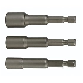 Wiha 70491 4.0-Inch Magnetic Nut Setter for 1/4-Inch 5/16-Inch 3/8-Inch Hex Drive, 3-Piece