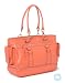 Whipstitch Leather Diaper Bag in Guava