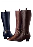 Cheap Price Roamans Plus Size Wide Calf Knee-High Boots with Side Buckles Shopping
