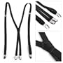 Schmale d�nne 1,5cm Hosentr�ger mit 4 Clips -X Modell schwarz
