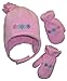 N'Ice Caps Girls Sherpa Lined Flowers Embroidered Micro Fleece Set
