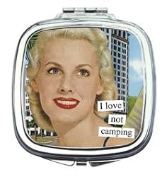 I love not camping Compact Mirror by Anne Taintor