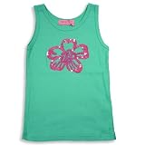 Haven Girl - Girls Ribbed Flower Tank, Mint