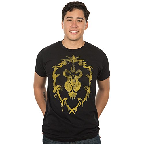 World of Warcraft Alliance Spray Men's Short Sleeve Black Tee Shirt
