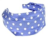 L. Erickson USA Scarf Headband - Dot Blue/White 100% Cotton