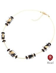 Murano Glass Collier "Cintia" Necklace-black-gold