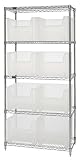 Clear Plastic Container Chrome Wire Shelving Center - WR5-800CL