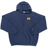 Michigan Wolverines NCAA Goalie Hooded Sweatshirt by Antigua (Navy Blue) (Medium)