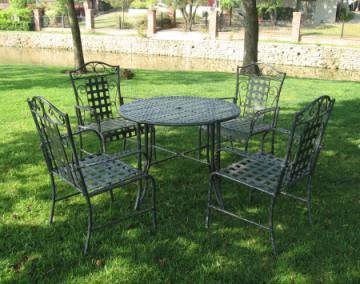 Mandalay 5 Piece Iron Dining Set - Round Table and 4 Chairs