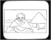 Decorated Mouse Pad with hut, man, 