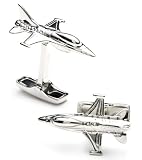 F-16 Fighter Jet Plane Silver Cufflinks Cuff Links