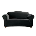 Casual Home Stretch Rib Loveseat Slipcover - Ebony