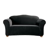 Casual Home Stretch Rib Loveseat Slipcover - Ebony