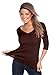 Kavio! Women V Neck 3/4 Sleeve Top