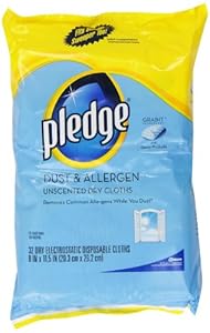 Pledge Grab-It Dust & Allergen unscented dry cloths, 32-Count  (Pack of 6)