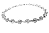14K White Gold Hand-Crafted Tennis Bracelet, Enhanced with Filigree Bezel-Set Diamonds.(0.50CT; GH -Color, SI Clarity)