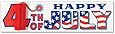 Happy 4th Of July Sign w/Tissue Firecracker Party Accessory (1 count) (1/Pkg)