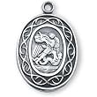 Sterling Silver Crown of Thorns St Michael Medal and 18-inch Chain