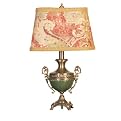 Antique Brass and Green Enamel 19.75