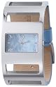 Joy - JW521 - Rectangulares 1 - Quartz Analogique - Montre Femme Acier - Bracelet Cuir Bleu