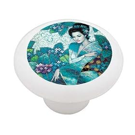 Asian Day Dreams Decorative High Gloss Ceramic Drawer Knob