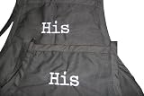 Black Embroidered Set of Aprons His & His