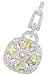 Pave Diamond Milgrain Trim Pendant with Fancy Yellow