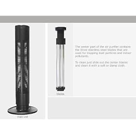 NEW 2006 - BLACK Ionic Air Breeze Air Purifier 27" w/ Silent Breeze Ionizer Air Purifiers