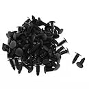 100 Pcs Auto Car Door Fender 8x7mm Hole Push Plastic Rivets Fastener Black
