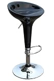 2 x BOMBO BLACK AND CHROME BREAKFAST BAR STOOLS