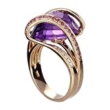 18K Rose Gold Amethyst, Rhodolite and Diamond Ring (10.13ctw)