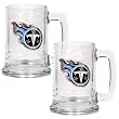 Tennessee Titans 2pc 15oz Glass Tankard Set- Primary Logo NFL Football