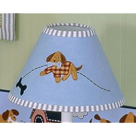 Sumersault Playful Puppies Baby Lamp with Shade