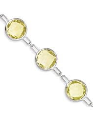 Sterling Silver Lemon Quartz Circle Bracelet