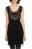 Black Sleeveless Mesh Pyramid Stud Dress