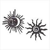 Tribal Sun Deco Plaques Rustic Dark Bronze Finish Metal
