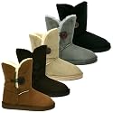 New Womens Fur Bailey Button Style Flat Winter Boots