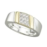 14K Two Tone Gold 1/10 ct. Diamond Wedding Ring
