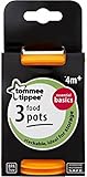 Tommee Tippee Essential Basics Food Pots & Lids 4mth+ - Orange (3 per pack) トミーのtippee不可欠の基礎食品の鍋や蓋4M