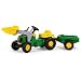 FS 023110 - John Deere - Tret-Traktor mit Frontschaufel und Anh�nger, 168cm