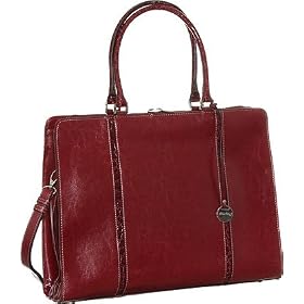 Crocodile Trim Rina Rich Laptop Briefcase - Black or Burgundy
