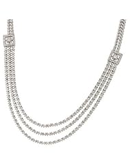 Triple Strand Diamond Necklace w/ Stations 7.40cttw