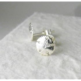 Sterling Silver Sand Dollar Shell Post Earrings