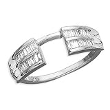 14K White Gold 1/3 ct. Baguette Cut Diamond Wrap