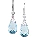 14kt White Gold Pear Shaped Swiss Blue Topaz Dangle Earrings