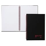 Black n Red Wirebound Notebook, Ruled Squares, 11-3/4x8-1/4, Black/Red
