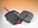 Le Creuset Enameled Cast-Iron Panini Press and Skillet Grill, Red