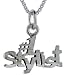 Sterling Silver #1 Stylist 1 (25mm) wide Talking Charm.